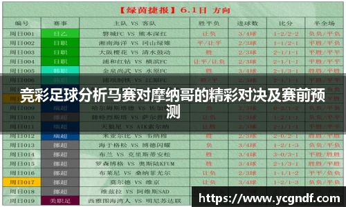 竞彩足球分析马赛对摩纳哥的精彩对决及赛前预测